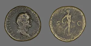 Sestertius (Coin) Portraying Emperor Vespasian, 71. Creator: Unknown