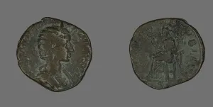 Severan Prints: Sestertius (Coin) Portraying Julia Mamaea, 230. Creator: Unknown