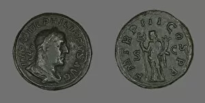 Sestertius (Coin) Portraying King Philip I, 246. Creator: Unknown