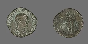 Sestertius (Coin) Portraying King Philip II, 244-246. Creator: Unknown
