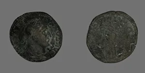 Sestertius Prints: Sestertius (Coin) Portraying Philip the Arab, 246. Creator: Unknown