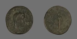 Sestertius (Coin) Portraying Philip the Arab, 244-247. Creator: Unknown