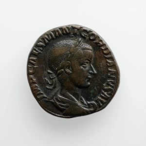 Numismatology Prints: Sestertius of Gordian III, A.D. 238-244. Creator: Unknown