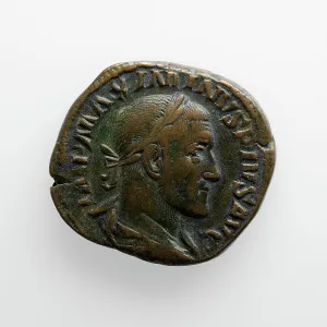 Numismatology Prints: Sestertius of Maximinus I, A.D. 235-238. Creator: Unknown