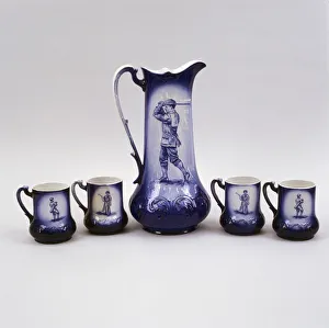 Set of beer mugs, c1900