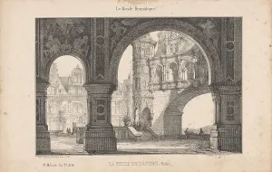 Adolphe Adam Prints: Set design for ballet La Fille du Danube (The Daughter of the Danube) by Adolphe Adam