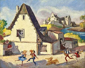 Stage Design Collection: Set design for the ballet La Fille mal gardee (The Wayward Daughter) by J. Dauberval
