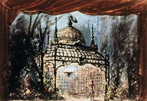 Wolfgang Amadeus Gallery: Set design for Mozarts The Magic Flute, 1863
