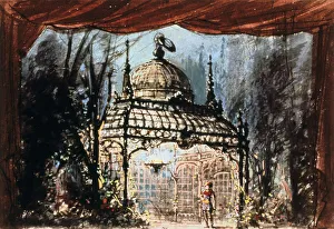 Wolfgang Amadeus Gallery: Set design for Mozarts The Magic Flute, 1863