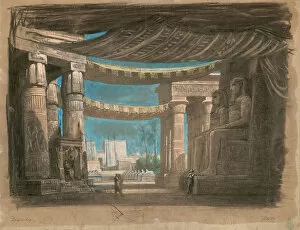 Images Dated 14th June 2017: Set design for the Opera Aida by Giuseppe Verdi, Theatre de l Opera, Cairo, 24.12.1871, 1871