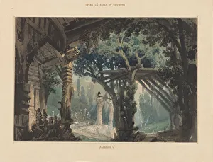 Images Dated 21st November 2017: Set design for opera Un ballo in maschera by Giuseppe Verdi