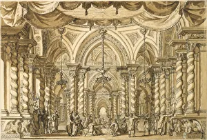 Bellerophon Prints: Set design for the Opera Bellerophon by Jean-Baptiste Lully, 18th century