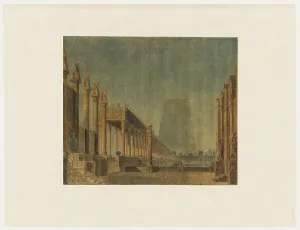 Set design for opera Les Mysteres d Isis by Wolfgang Amadeus Mozart