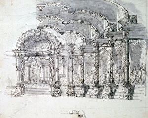 Set design for the opera Proserpine, c1680. Artist: Jean Berain