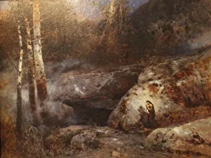 Set design for opera Tannhauser by Richard Wagner. Tannhauser returns from his pilgrimage to Rome, 1