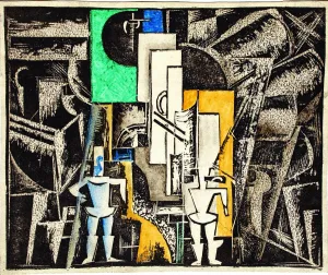 Stage Design Collection: Set design for the opera Victory over the sun after A. Kruchenykh, 1920