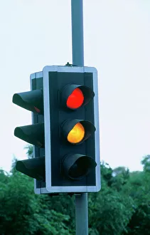 Set of Traffic lights about to turn green