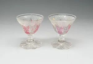 Cut Glass Collection: Set of Two Wine Glasses, Friesland, 19th century. Creator: Unknown