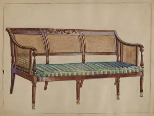 Wicker Prints: Settee, 1935 / 1942. Creator: George Loughridge