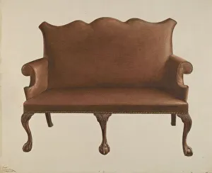 Rolland Livingstone Prints: Settee, 1941. Creator: Rolland Livingstone
