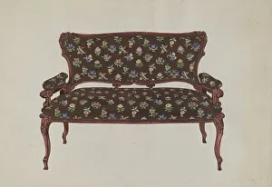 Huston Florence Prints: Settee, c. 1936. Creator: Florence Huston