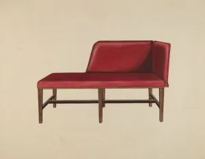 Chaise Longue Prints: Settee or Chaise Lounge, c. 1939. Creator: Lillian Causey