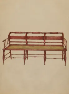 Settee or Hall Seat, c. 1936. Creator: Henry Meyers Settee or Hall Seat, c. 1936. Creator: Henry Meyers