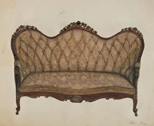 Settee-Sofa, c. 1937. Creator: Edna C. Rex