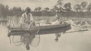 Fishes Prints: Setting the Bow-Net, 1886. Creators: Dr Peter Henry Emerson, Thomas Frederick Goodall