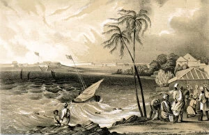 Images Dated 29th September 2007: Setting in of the monsoon, Cannanore Fort, 1847