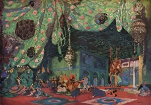 Gouache Collection: Setting for Scheherazade, 1910. Artist: Leon Bakst