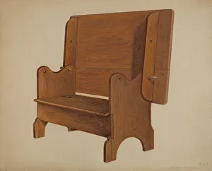 Adjusting Gallery: Settle-table, c. 1936. Creator: Arthur Johnson