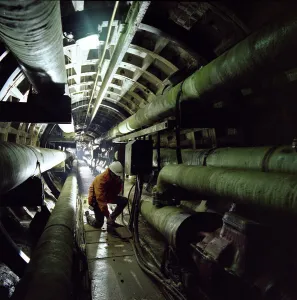 Central Electricity Generating Board Gallery: The Seven Bridge transmission tunnel, 1980. Artist: Michael Walters