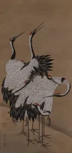Cranes Prints: Seven cranes, 1775. Creator: Jakuchu; Ito (1716-1800)