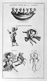 Seven days of the week. Twilight, morning, dawn, the evening, 1757. Artist: Bernard de Montfaucon