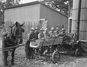 Seven of the eight farmers shown with their cooperatively owned... Yamhill County, Oregon, 1939. Creator: Dorothea Lange