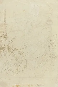 Ascension Prints: Seven Figures Witnessing an Ascension [verso]. Creator: Donato Creti