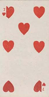 Sons And Company Prints: Seven Hearts (red), from the Playing Cards series (N84) for Duke brand cigarettes, 1888