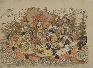 Seven Lucky Gods, Between 1775 and 1780. Artist: Kitao, Shigemasa (1739-1820) Seven Lucky Gods, Between 1775 and 1780. Artist: Kitao, Shigemasa (1739-1820)