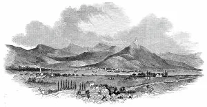 North Rhine Westphalia Gallery: The Seven Mountains and Drachenfels, from Godenberg, 1845. Creator: Ebenezer Landells