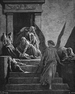 Punishment Prints: Seven Plagues of Egypt, 1866. Artist: Gustave Dore