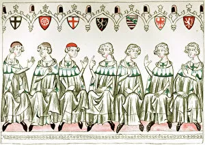 Images Dated 14th January 2011: Seven Prince Electors voting for Henry VII, Holy Roman Emperor, 1341
