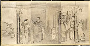 Seven Sages of the Bamboo Grove, 1600s. Creator: Kano Tan?y? (Japanese, 1602-1674)
