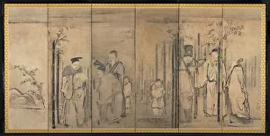 Seven Sages of the Bamboo Grove; Four Elders of Mt. Shang, 1600s. Creator: Kano Tan?y? (Japanese