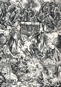 The Seven Trumpets are Given to the Angels, 1498 (1906). Artist: Albrecht Durer The Seven Trumpets are Given to the Angels, 1498 (1906). Artist: Albrecht Durer
