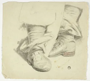 Low Section Prints: Seventeenth Century Boots of Standing Figure, n. d. Creator: John Downman