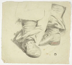 Downman John Collection: Seventeenth Century Boots of Standing Figure, n.d. Creator: John Downman