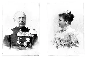 Albert Prints: The Seventieth Birthday of the King of Saxony - the King and Queen of Saxony