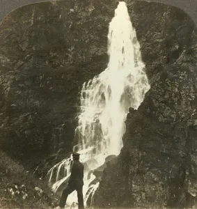 The Sevle Falls, dashing and splashing, near Stalheims hotel, Naerodal, Norway, c1905
