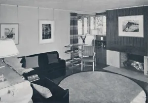 Sewall Smith. Living-room in the architects own home at Niagara Falls, N. Y. in a turquoise